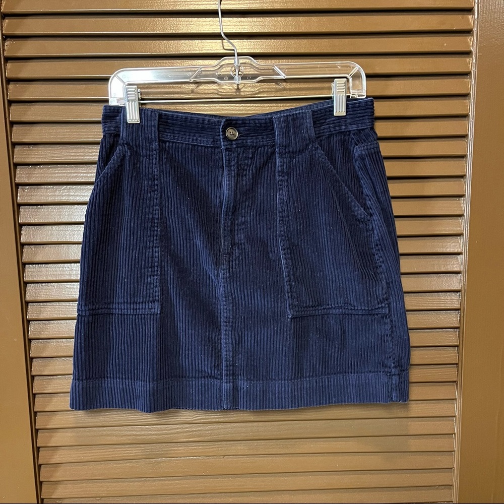GAP Navy Blue Corduroy Mini Skirt